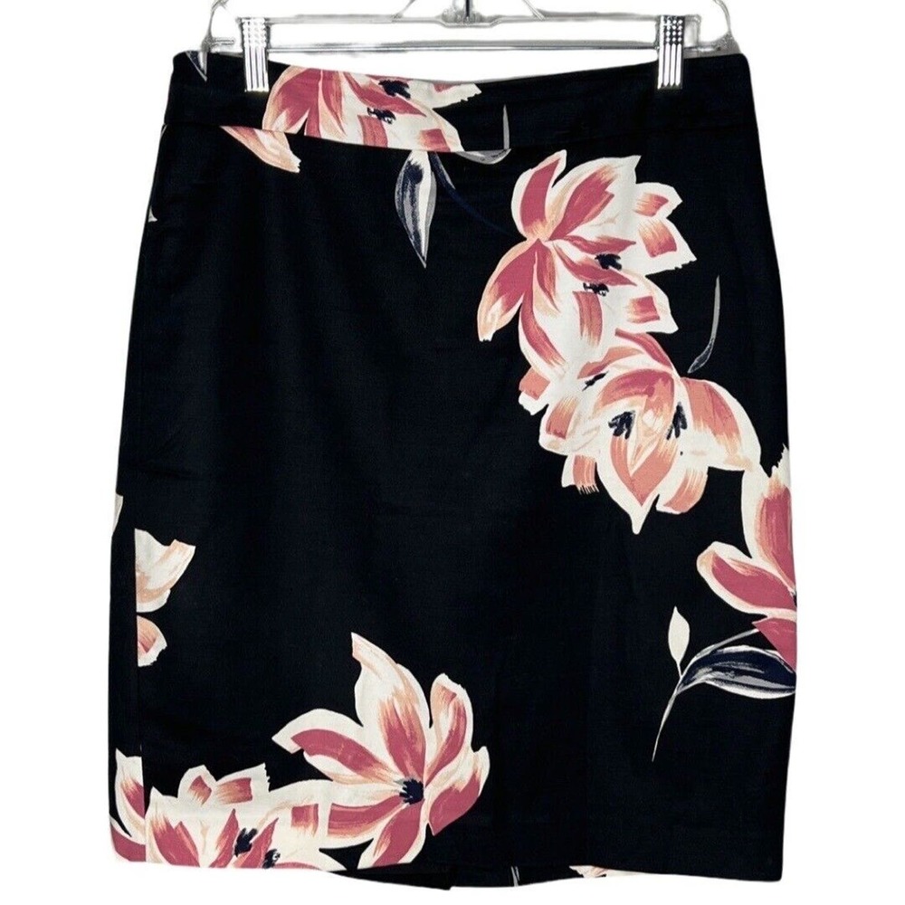 Ann Taylor Skirt Womens 10 Pink Floral Pencil Straight Mini Skirtโ Casual Office